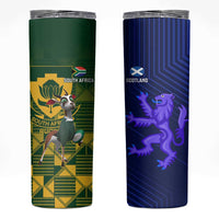 South Africa And Scotland Rugby Skinny Tumbler Springboks Thistle Together - Wonder Print Shop