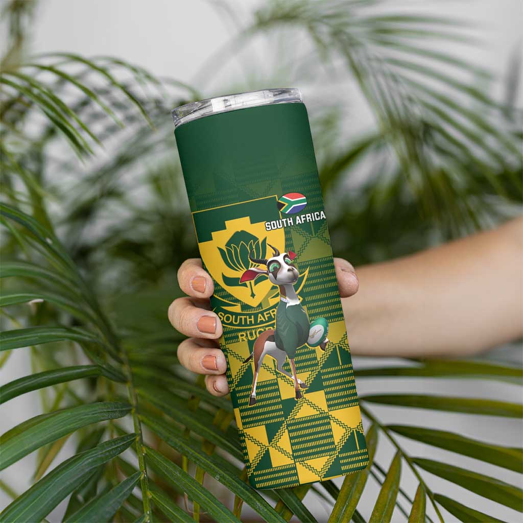 South Africa And Scotland Rugby Skinny Tumbler Springboks Thistle Together - Wonder Print Shop