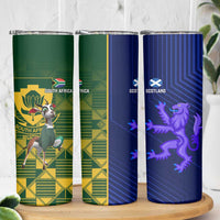 South Africa And Scotland Rugby Skinny Tumbler Springboks Thistle Together - Wonder Print Shop