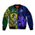 Custom South Africa And Scotland Rugby Sleeve Zip Bomber Jacket Springboks Thistle Together - Wonder Print Shop