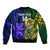 Custom South Africa And Scotland Rugby Sleeve Zip Bomber Jacket Springboks Thistle Together - Wonder Print Shop