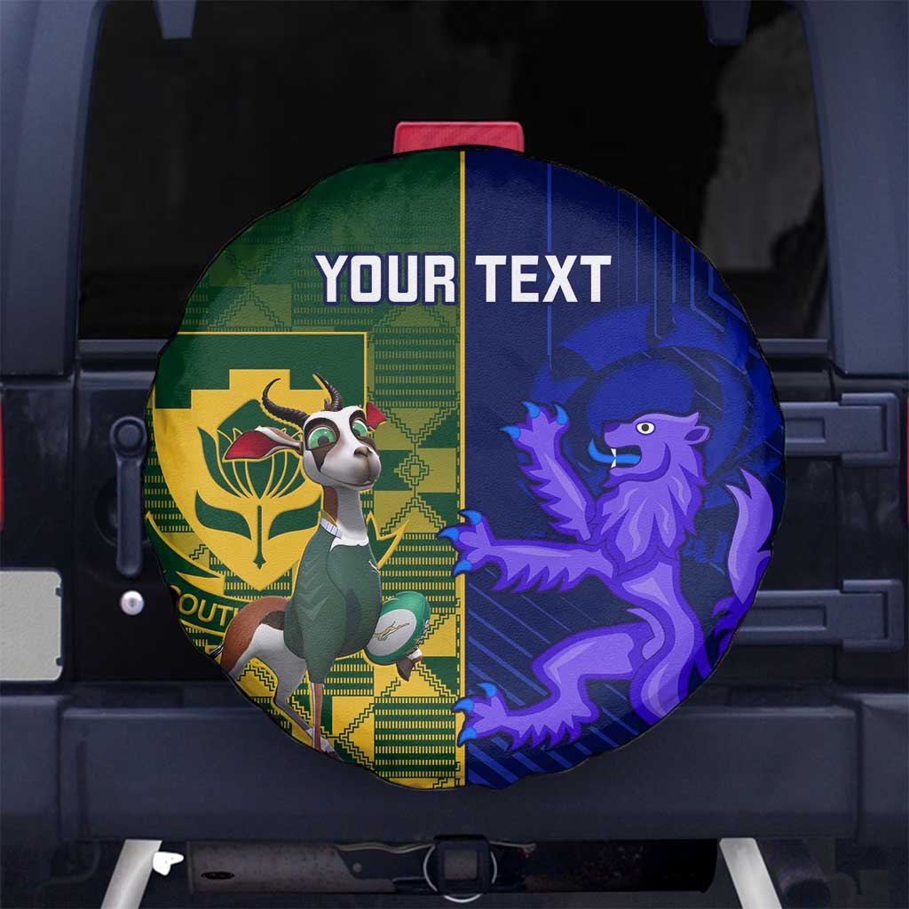 Custom South Africa And Scotland Rugby Spare Tire Cover Springboks Thistle Together - Wonder Print Shop