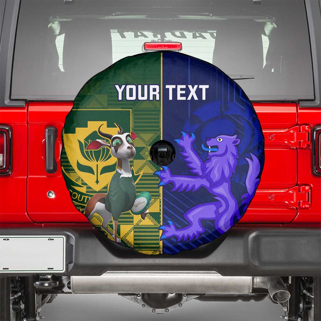Custom South Africa And Scotland Rugby Spare Tire Cover Springboks Thistle Together - Wonder Print Shop
