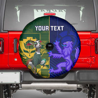 Custom South Africa And Scotland Rugby Spare Tire Cover Springboks Thistle Together - Wonder Print Shop