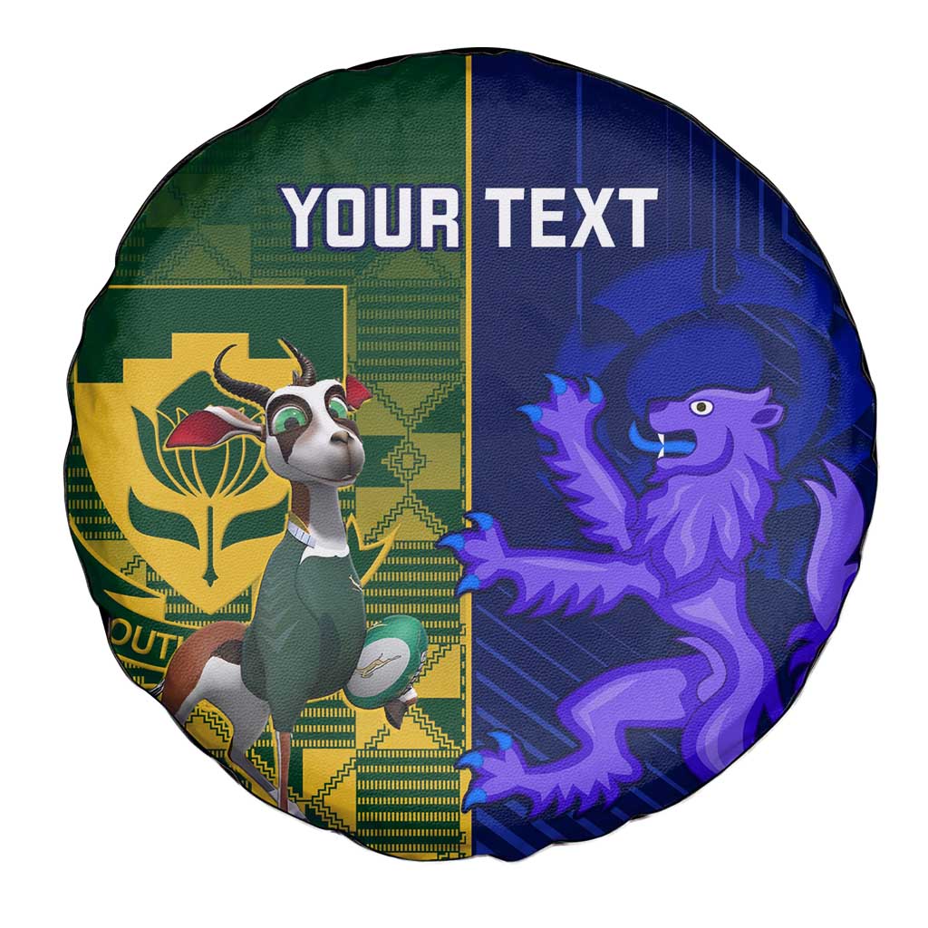 Custom South Africa And Scotland Rugby Spare Tire Cover Springboks Thistle Together - Wonder Print Shop