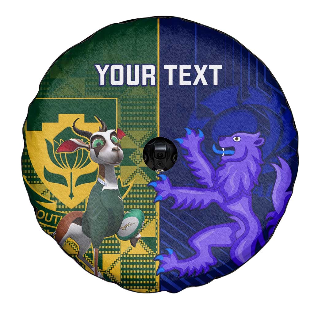 Custom South Africa And Scotland Rugby Spare Tire Cover Springboks Thistle Together - Wonder Print Shop