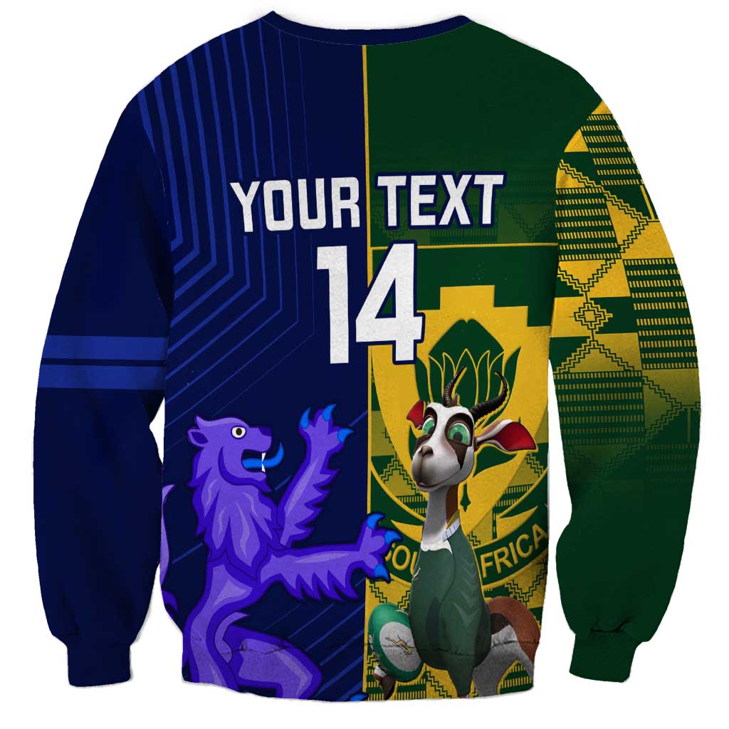 Custom South Africa And Scotland Rugby Sweatshirt Springboks Thistle Together - Wonder Print Shop