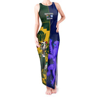 Custom South Africa And Scotland Rugby Tank Maxi Dress Springboks Thistle Together - Wonder Print Shop