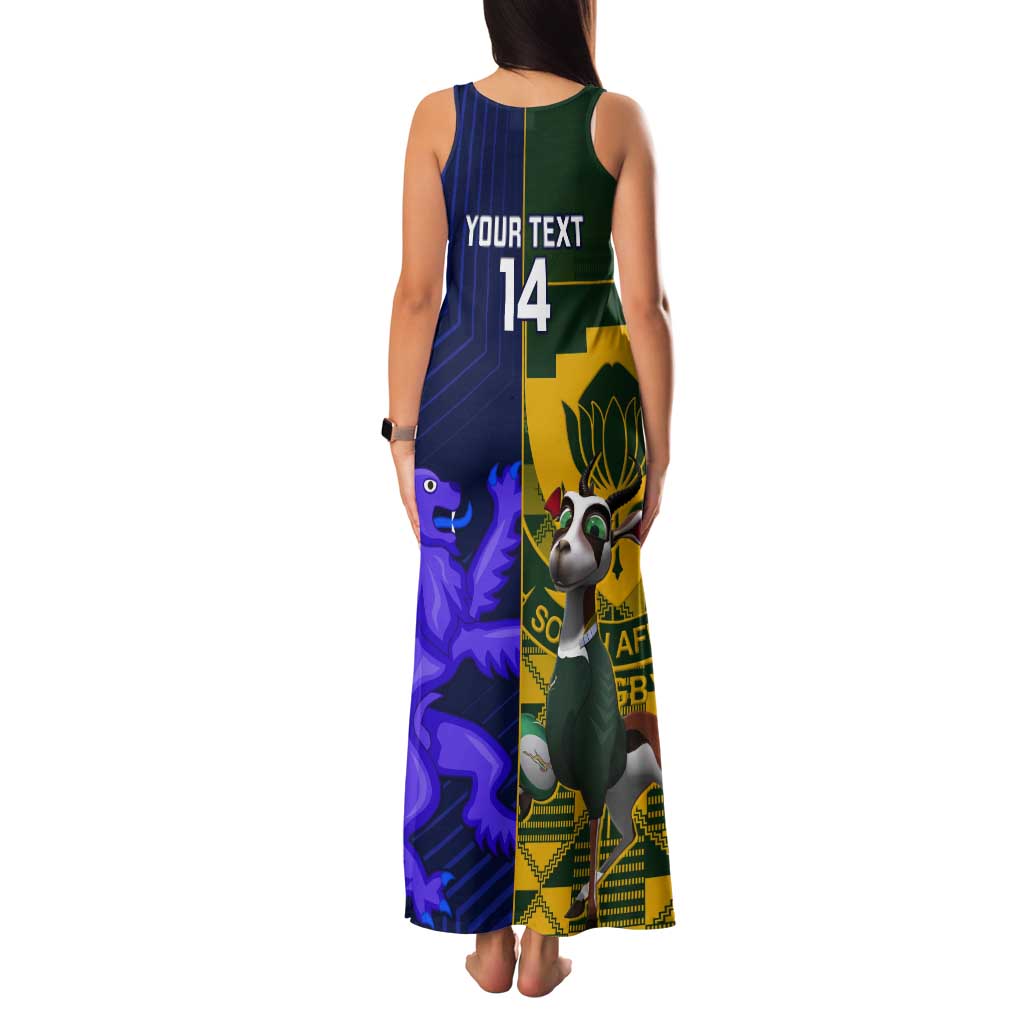 Custom South Africa And Scotland Rugby Tank Maxi Dress Springboks Thistle Together - Wonder Print Shop