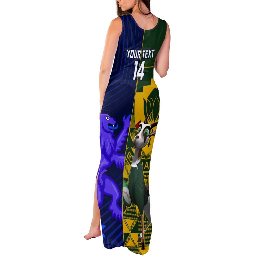 Custom South Africa And Scotland Rugby Tank Maxi Dress Springboks Thistle Together - Wonder Print Shop