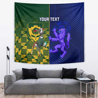 Custom South Africa And Scotland Rugby Tapestry Springboks Thistle Together - Wonder Print Shop
