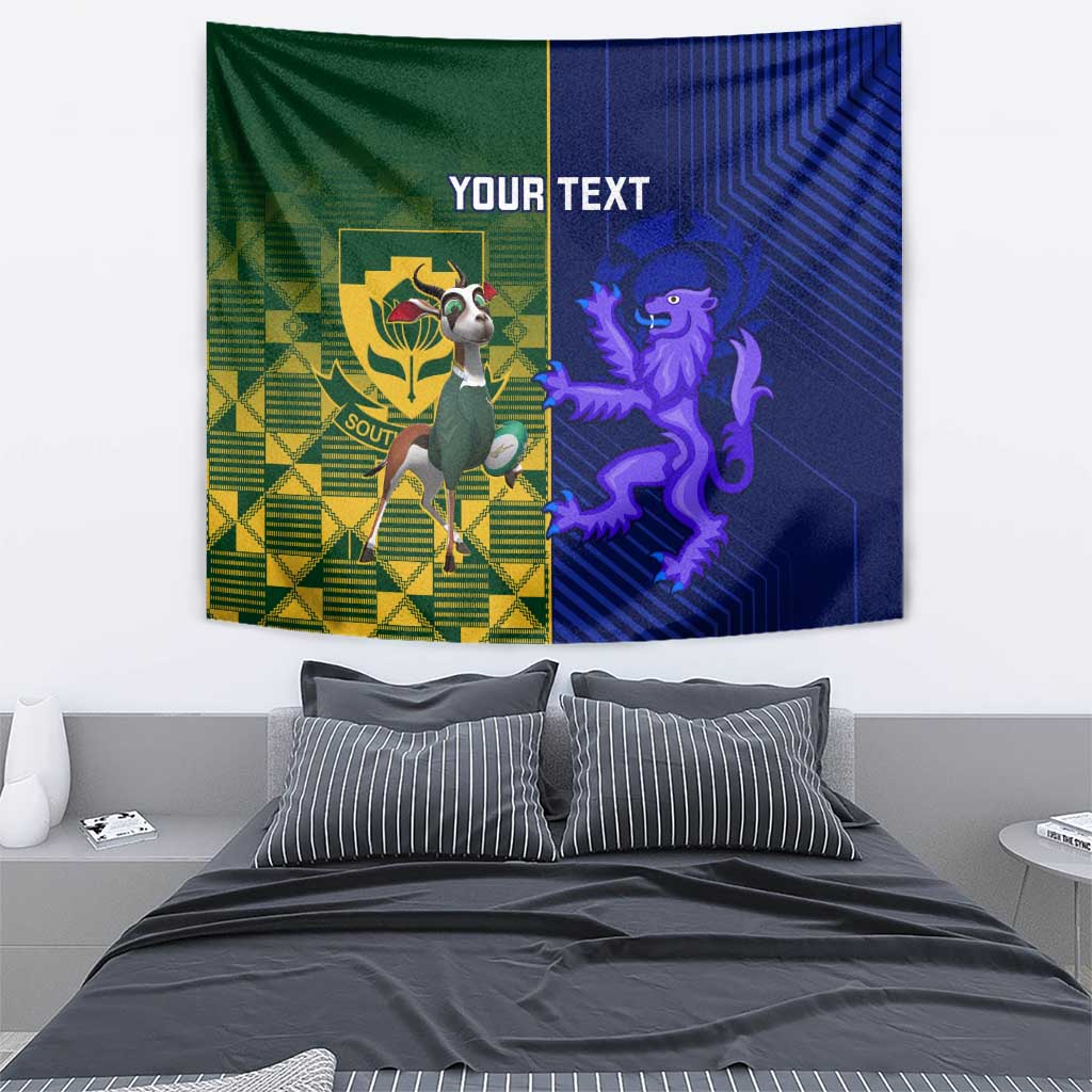 Custom South Africa And Scotland Rugby Tapestry Springboks Thistle Together - Wonder Print Shop