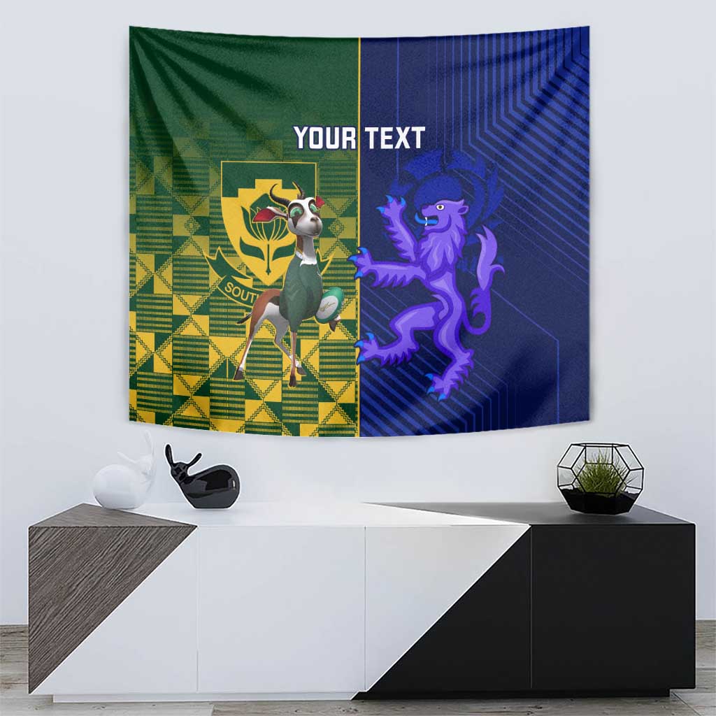 Custom South Africa And Scotland Rugby Tapestry Springboks Thistle Together - Wonder Print Shop