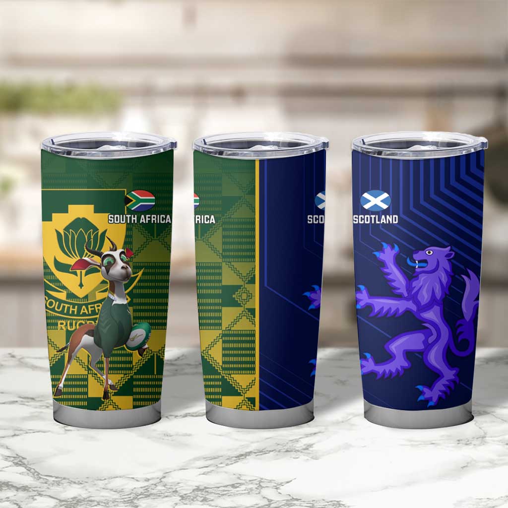 South Africa And Scotland Rugby Tumbler Cup Springboks Thistle Together - Wonder Print Shop