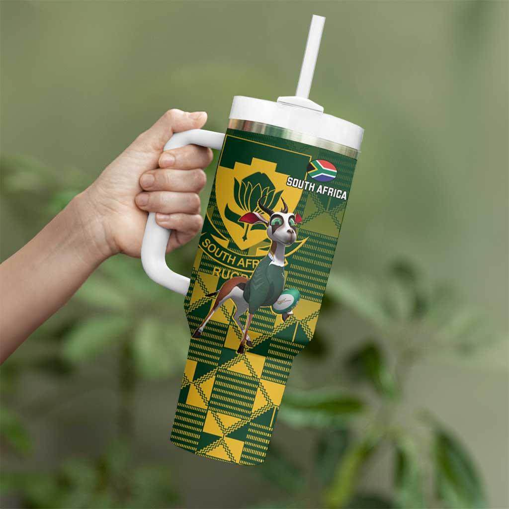 South Africa And Scotland Rugby Tumbler With Handle Springboks Thistle Together - Wonder Print Shop