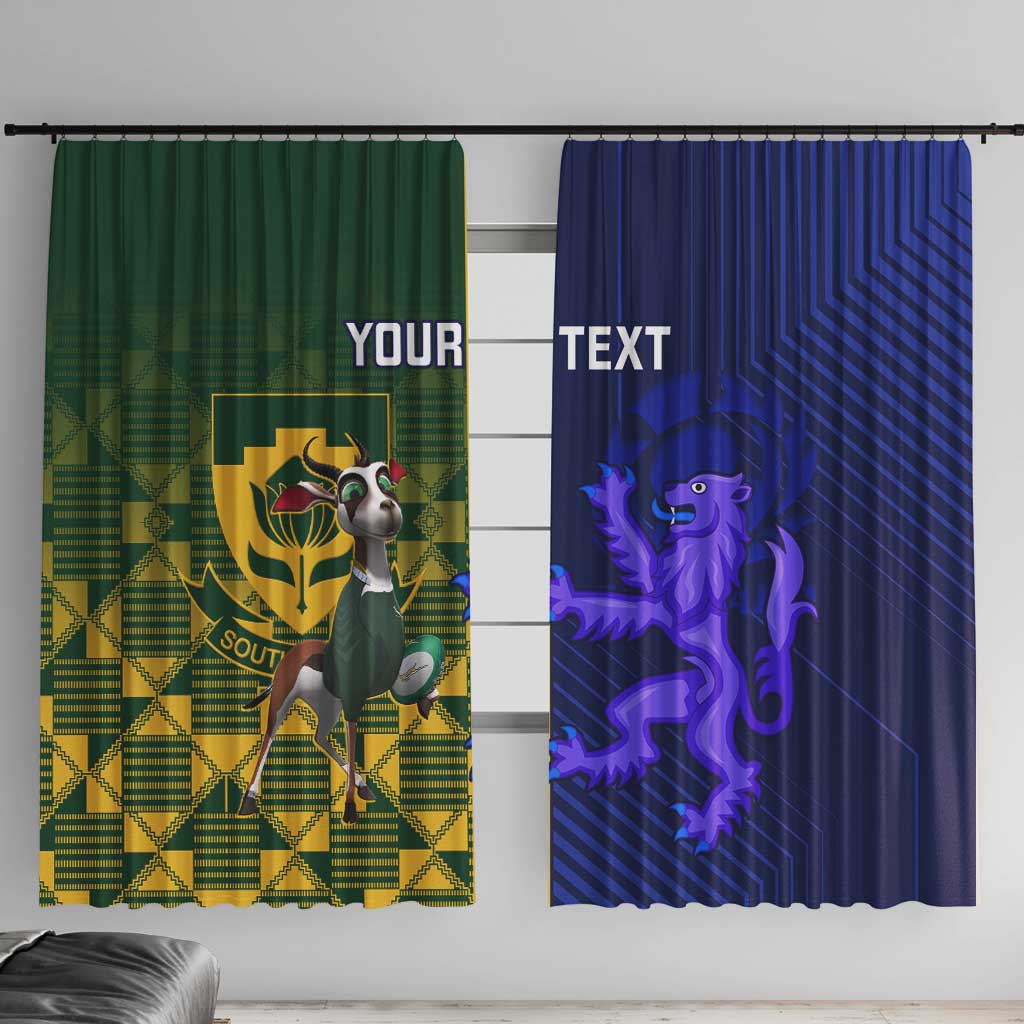 Custom South Africa And Scotland Rugby Window Curtain Springboks Thistle Together - Wonder Print Shop