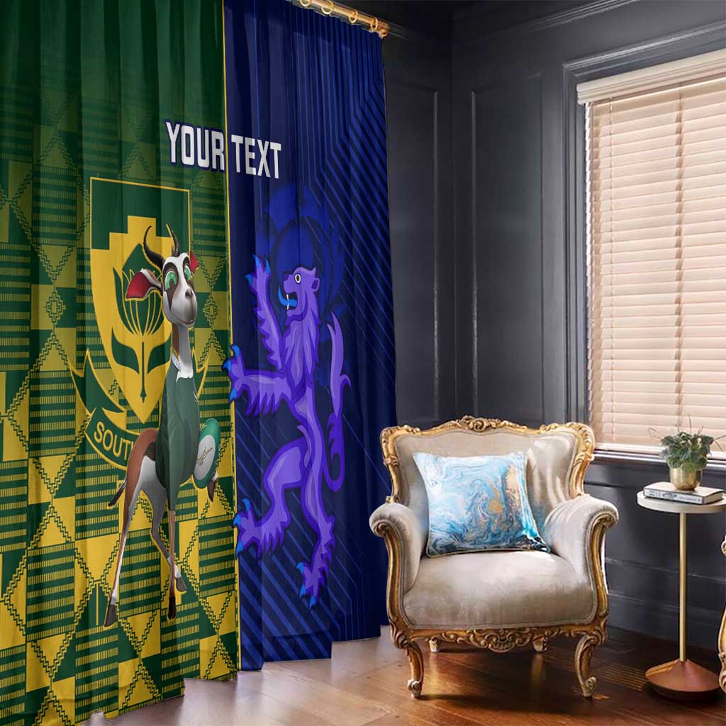 Custom South Africa And Scotland Rugby Window Curtain Springboks Thistle Together - Wonder Print Shop
