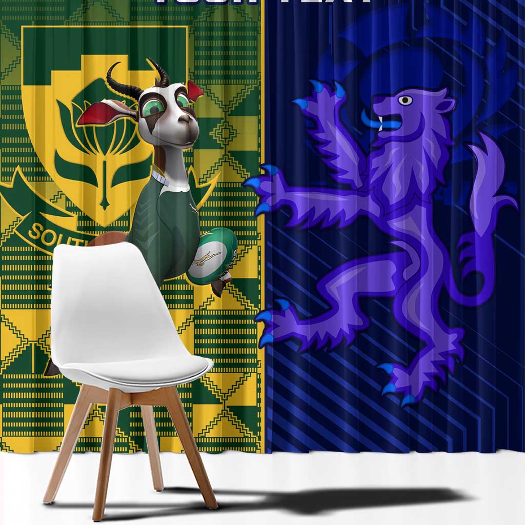 Custom South Africa And Scotland Rugby Window Curtain Springboks Thistle Together - Wonder Print Shop