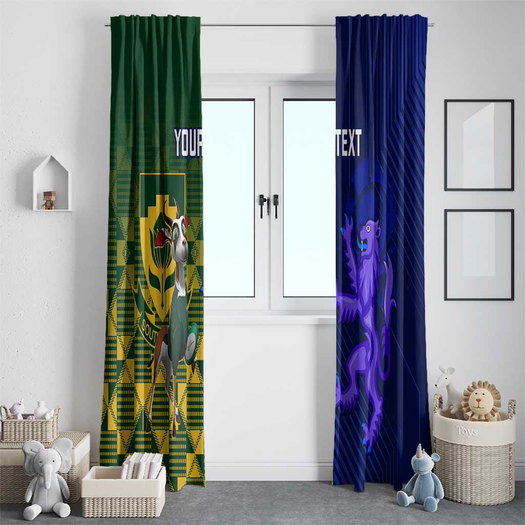Custom South Africa And Scotland Rugby Window Curtain Springboks Thistle Together - Wonder Print Shop