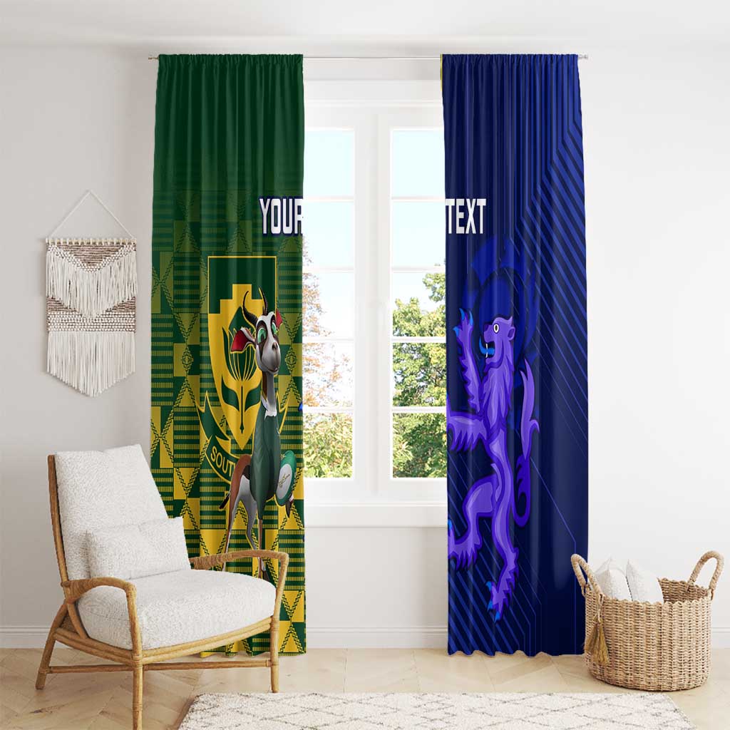 Custom South Africa And Scotland Rugby Window Curtain Springboks Thistle Together - Wonder Print Shop