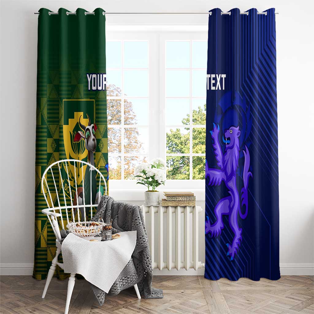 Custom South Africa And Scotland Rugby Window Curtain Springboks Thistle Together - Wonder Print Shop