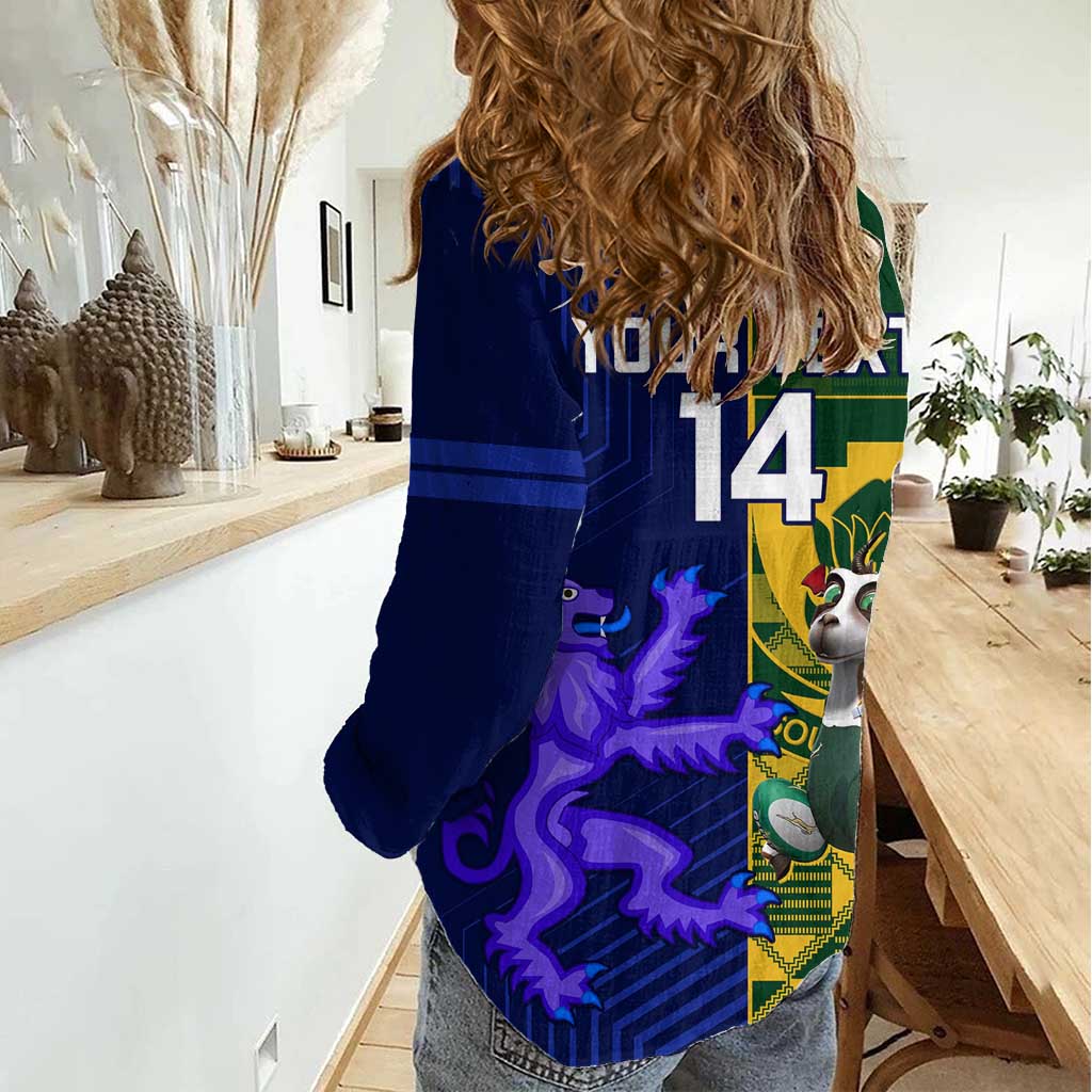 Custom South Africa And Scotland Rugby Women Casual Shirt Springboks Thistle Together - Wonder Print Shop