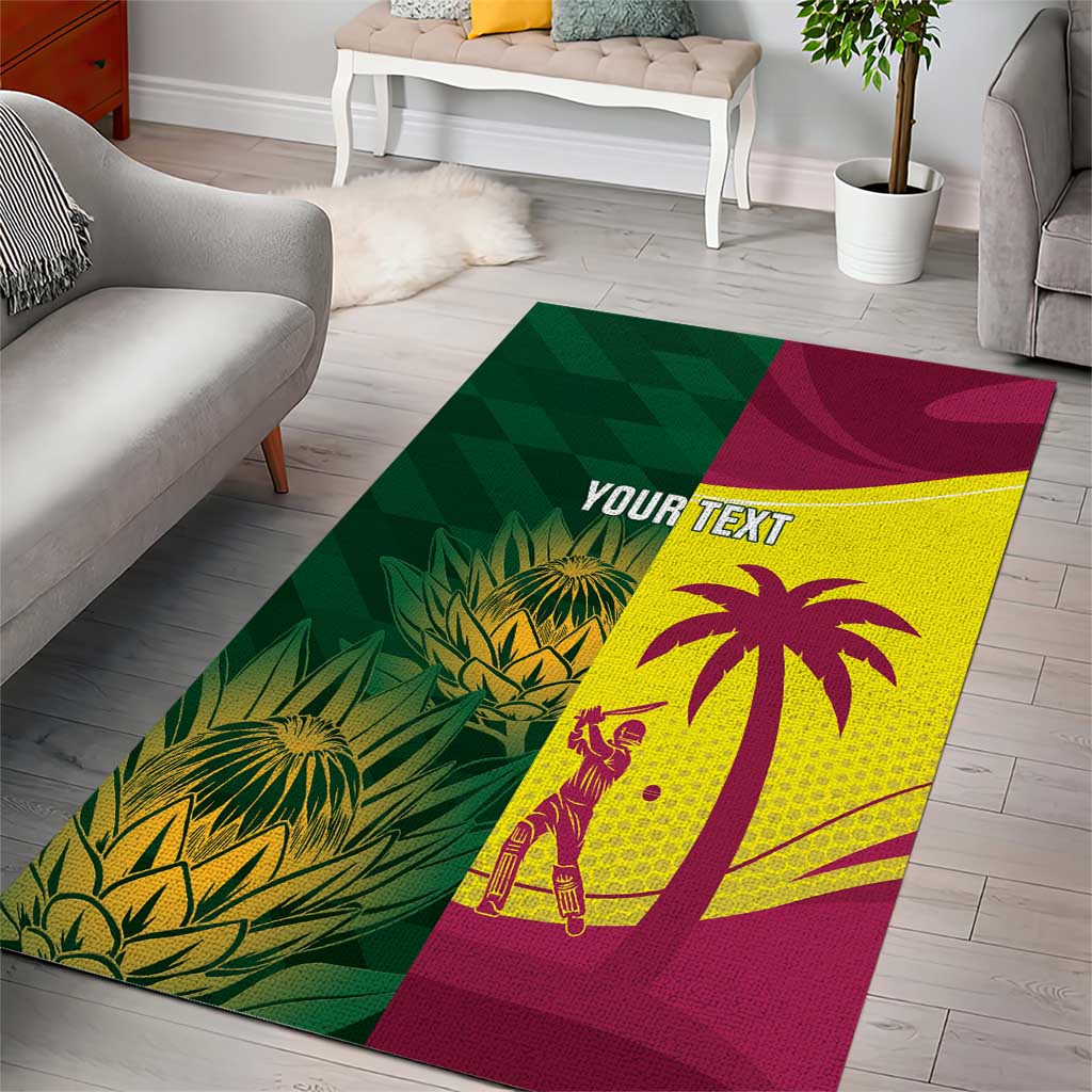 South Africa West Indies Cricket Custom Area Rug Proteas Windies Together - Wonder Print Shop
