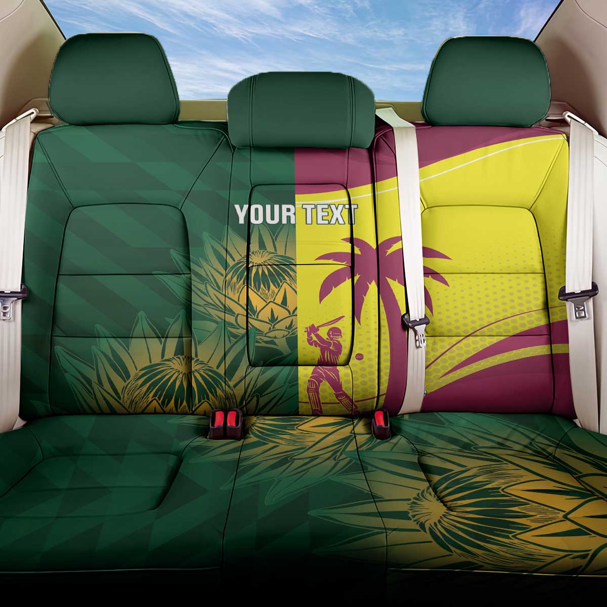 South Africa West Indies Cricket Custom Back Car Seat Cover Proteas Windies Together - Wonder Print Shop