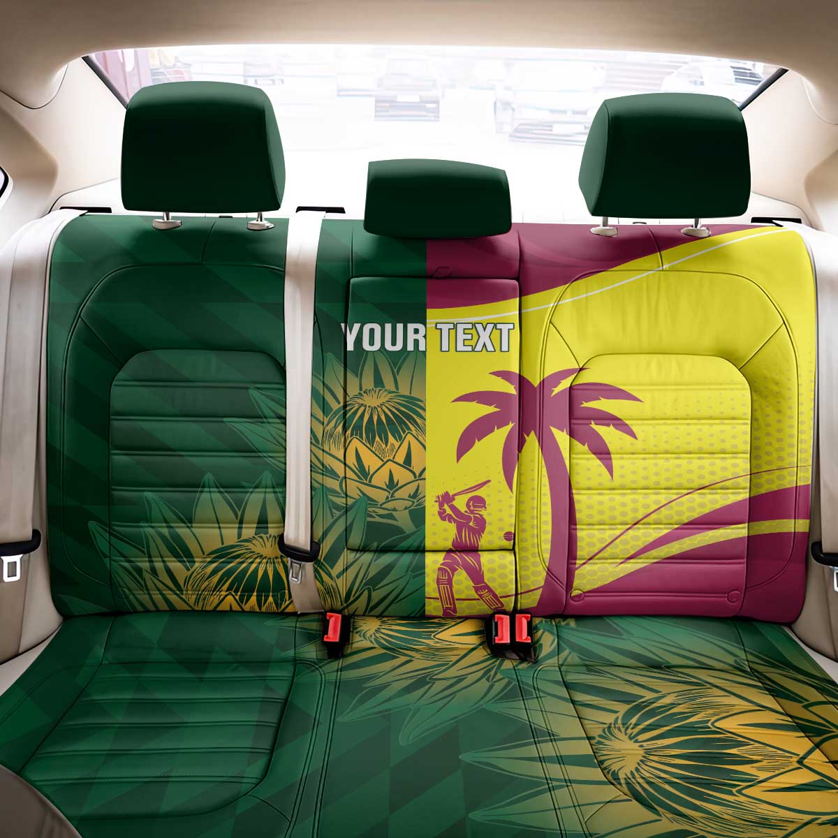 South Africa West Indies Cricket Custom Back Car Seat Cover Proteas Windies Together - Wonder Print Shop