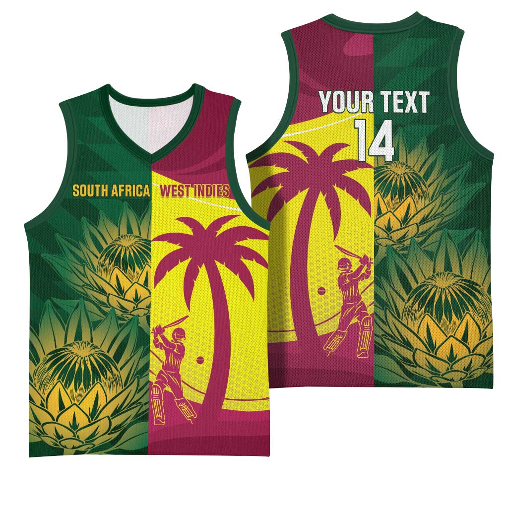 South Africa West Indies Cricket Custom Basketball Jersey Proteas Windies Together - Wonder Print Shop