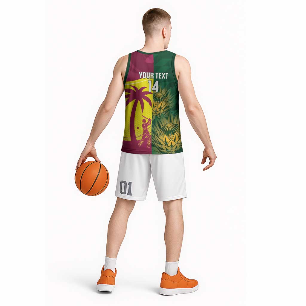 South Africa West Indies Cricket Custom Basketball Jersey Proteas Windies Together - Wonder Print Shop