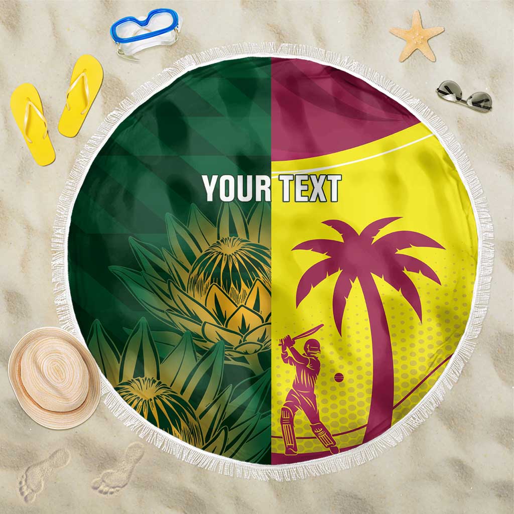 South Africa West Indies Cricket Custom Beach Blanket Proteas Windies Together - Wonder Print Shop