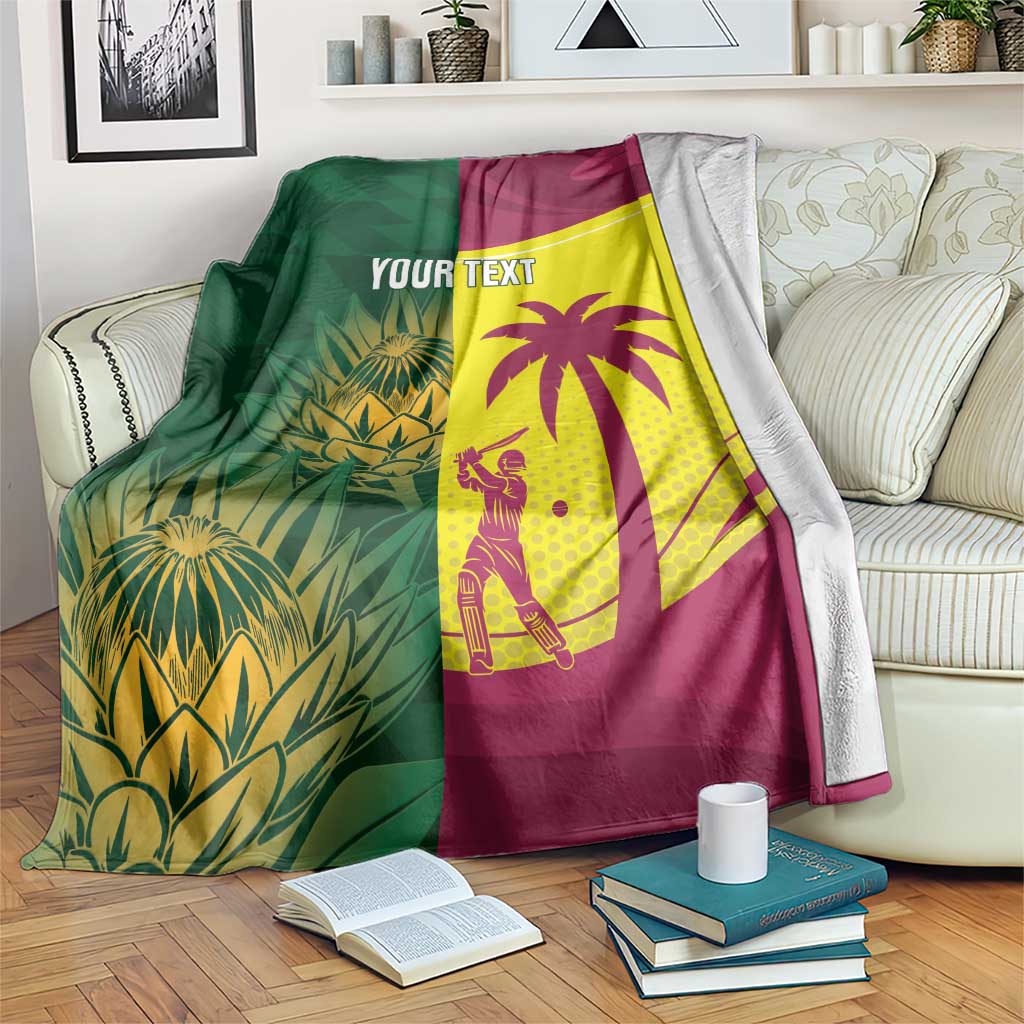 South Africa West Indies Cricket Custom Blanket Proteas Windies Together - Wonder Print Shop