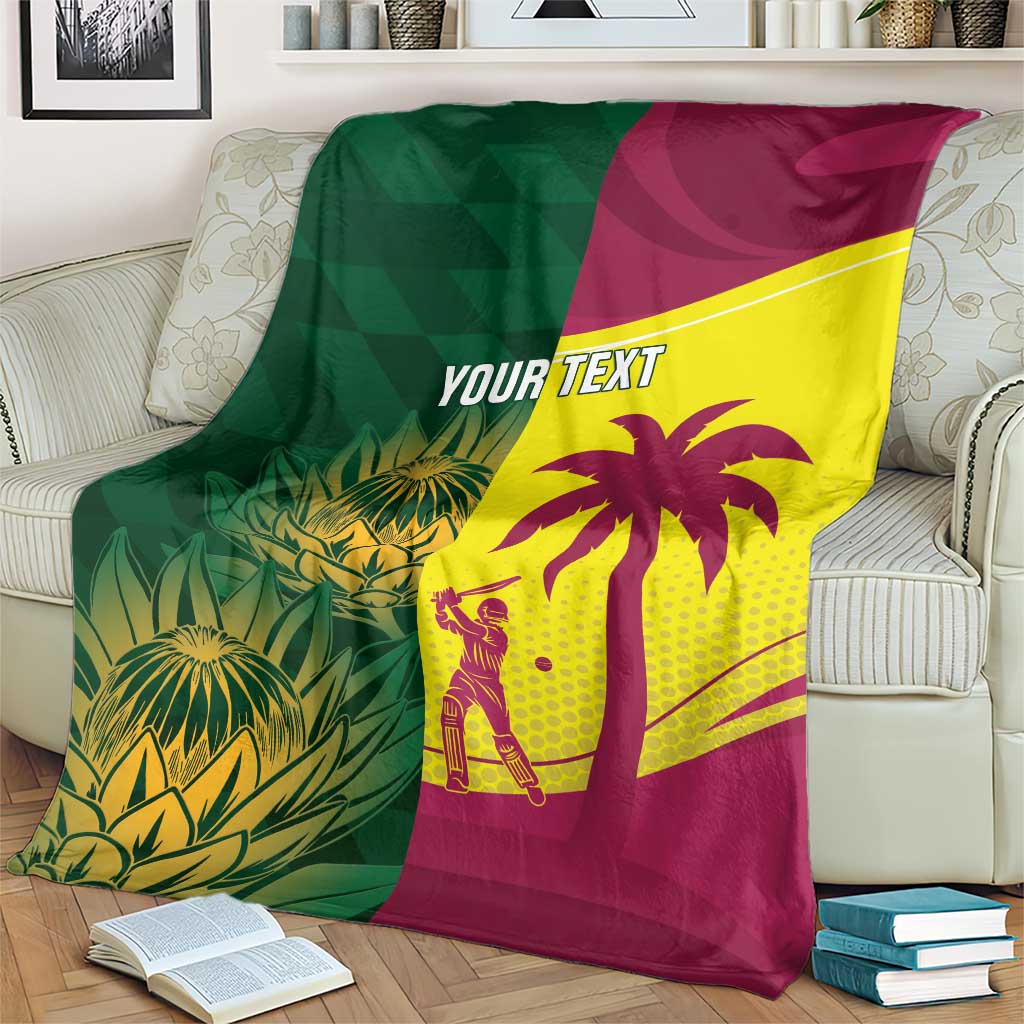 South Africa West Indies Cricket Custom Blanket Proteas Windies Together - Wonder Print Shop