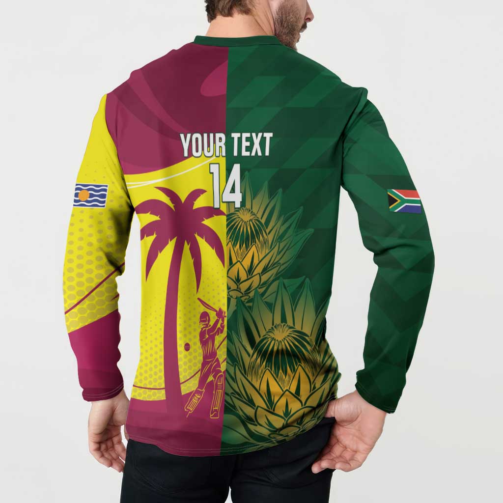 South Africa West Indies Cricket Custom Button Sweatshirt Proteas Windies Together - Wonder Print Shop