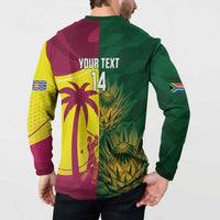 South Africa West Indies Cricket Custom Button Sweatshirt Proteas Windies Together - Wonder Print Shop
