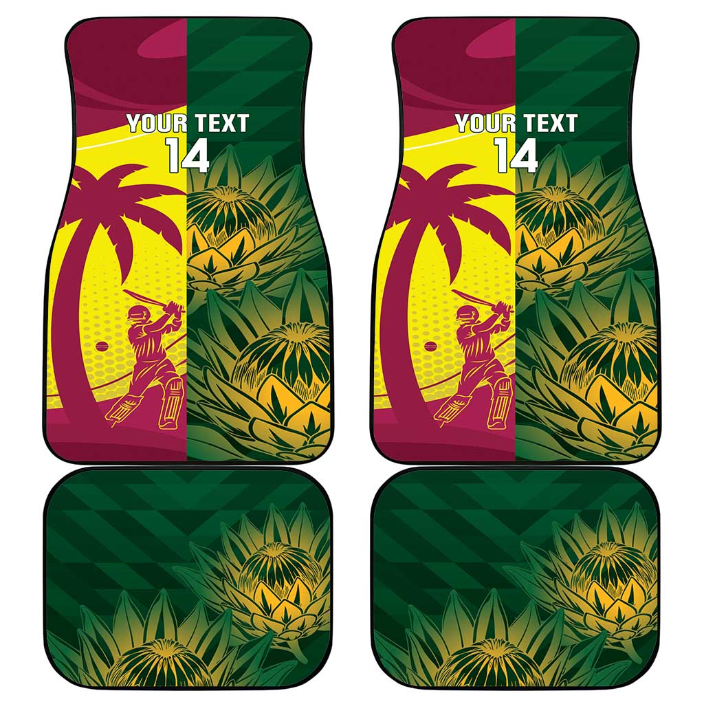 South Africa West Indies Cricket Custom Car Mats Proteas Windies Together - Wonder Print Shop