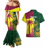 South Africa West Indies Cricket Custom Couples Matching Mermaid Dress and Hawaiian Shirt Proteas Windies Together - Wonder Print Shop