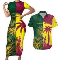 South Africa West Indies Cricket Custom Couples Matching Short Sleeve Bodycon Dress and Hawaiian Shirt Proteas Windies Together - Wonder Print Shop