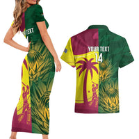 South Africa West Indies Cricket Custom Couples Matching Short Sleeve Bodycon Dress and Hawaiian Shirt Proteas Windies Together - Wonder Print Shop