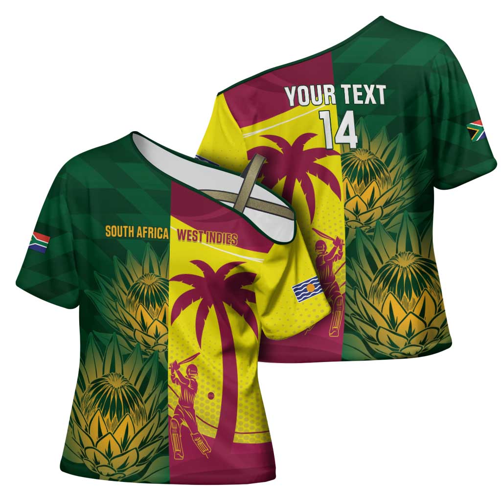 South Africa West Indies Cricket Custom Cross Shoulder Shirt Proteas Windies Together - Wonder Print Shop