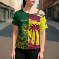 South Africa West Indies Cricket Custom Cross Shoulder Shirt Proteas Windies Together - Wonder Print Shop