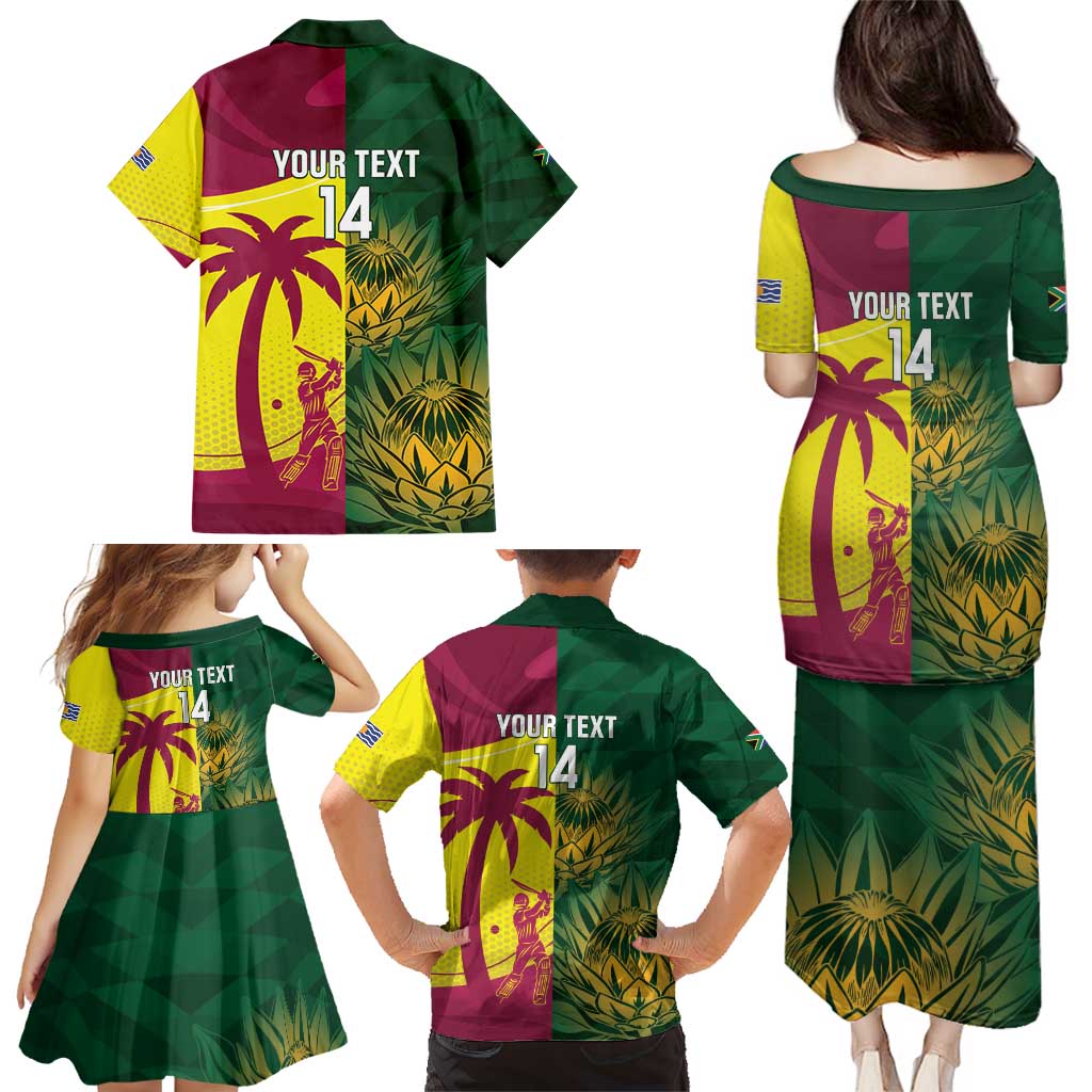 South Africa West Indies Cricket Custom Family Matching Puletasi and Hawaiian Shirt Proteas Windies Together - Wonder Print Shop