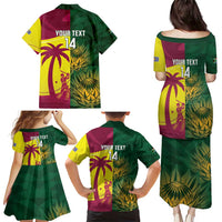 South Africa West Indies Cricket Custom Family Matching Puletasi and Hawaiian Shirt Proteas Windies Together - Wonder Print Shop