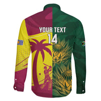 South Africa West Indies Cricket Custom Family Matching Short Sleeve Bodycon Dress and Hawaiian Shirt Proteas Windies Together - Wonder Print Shop