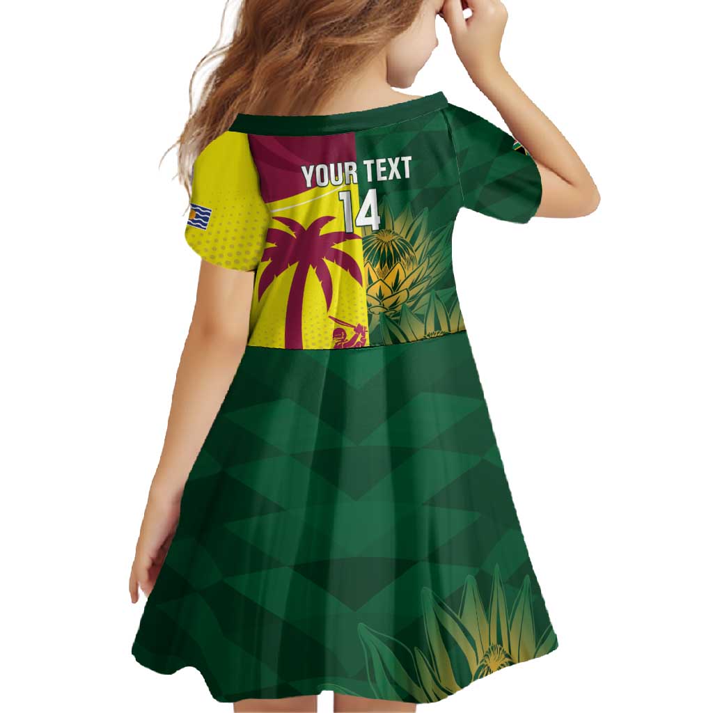 South Africa West Indies Cricket Custom Family Matching Summer Maxi Dress and Hawaiian Shirt Proteas Windies Together - Wonder Print Shop