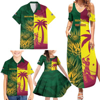 South Africa West Indies Cricket Custom Family Matching Summer Maxi Dress and Hawaiian Shirt Proteas Windies Together - Wonder Print Shop