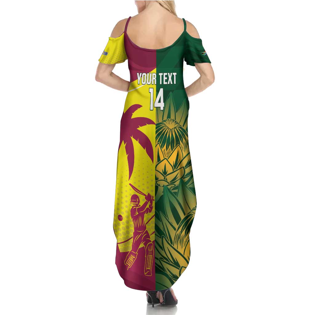 South Africa West Indies Cricket Custom Family Matching Summer Maxi Dress and Hawaiian Shirt Proteas Windies Together - Wonder Print Shop