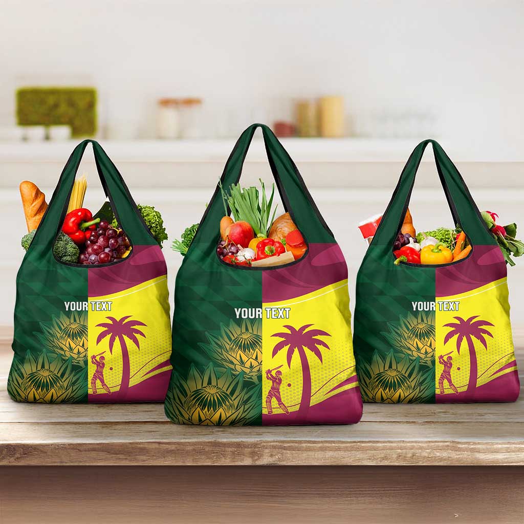 South Africa West Indies Cricket Custom Grocery Bag Proteas Windies Together - Wonder Print Shop
