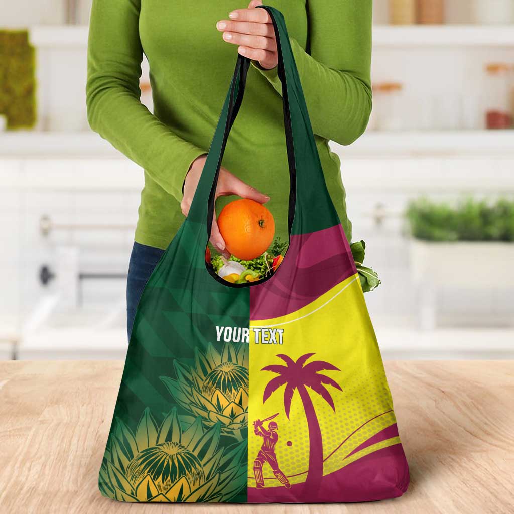 South Africa West Indies Cricket Custom Grocery Bag Proteas Windies Together - Wonder Print Shop
